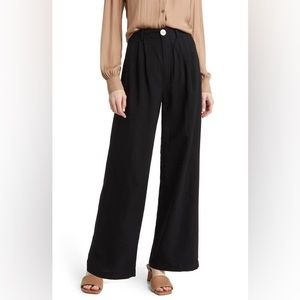 And Other Stories Black Wide Leg Linen Pants
